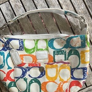 Coach Colorful Canvas Shoulder Bag